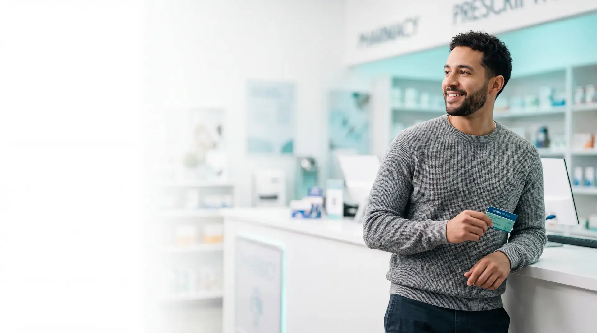 Person smiling while picking up discounted medication through a Tampa Seguros medical discount plan