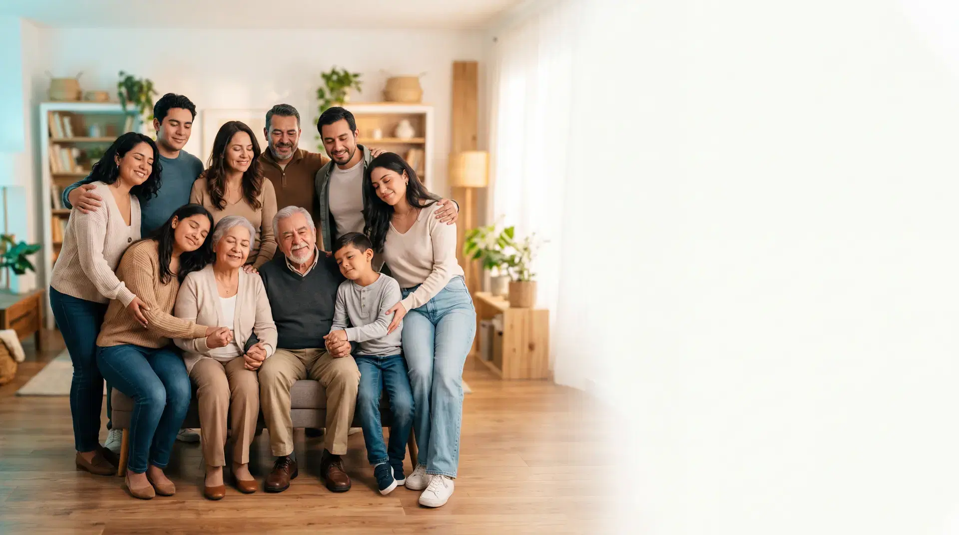 Family gathered and supporting each other, reflecting the peace of mind of a Tampa Seguros funeral plan